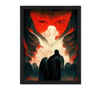 Doppelganger33 LTD Gates Of Hell Devil Satan Lucifer Evil Artwork Framed Wall Art Print 18X24 Inch