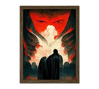 Doppelganger33 LTD Gates Of Hell Devil Satan Lucifer Evil Artwork Framed Wall Art Print 18X24 Inch