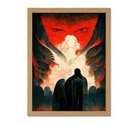 Doppelganger33 LTD Gates Of Hell Devil Satan Lucifer Evil Artwork Framed Wall Art Print 18X24 Inch