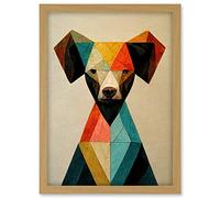 Doppelganger33 LTD Geometric Cute Fun Chihuahua Dog Artwork Framed A3 Wall Art Print