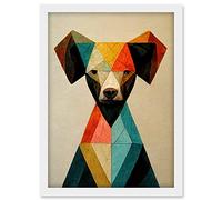 Doppelganger33 LTD Geometric Cute Fun Chihuahua Dog Artwork Framed A3 Wall Art Print