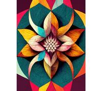 Doppelganger33 LTD Geometric Floral Multicoloured Mandala Shapes Large Wall Art Poster Print Thick Paper 18X24 inch