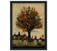 Doppelganger33 LTD Giant Untidy Quirky Street Tree Artwork Framed A3 Wall Art Print
