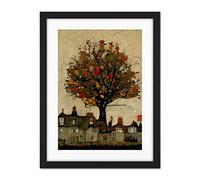 Doppelganger33 LTD Giant Untidy Quirky Street Tree Artwork Framed Wall Art Print 18X24 Inch