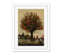 Doppelganger33 LTD Giant Untidy Quirky Street Tree Artwork Framed Wall Art Print 18X24 Inch