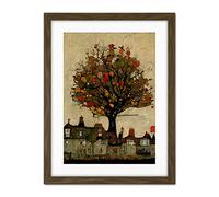 Doppelganger33 LTD Giant Untidy Quirky Street Tree Artwork Framed Wall Art Print 18X24 Inch