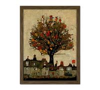 Doppelganger33 LTD Giant Untidy Quirky Street Tree Artwork Framed Wall Art Print 18X24 Inch