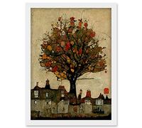 Doppelganger33 LTD Giant Untidy Quirky Street Tree Artwork Framed Wall Art Print A4