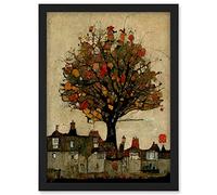 Doppelganger33 LTD Giant Untidy Quirky Street Tree Artwork Framed Wall Art Print A4