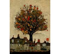 Doppelganger33 LTD Giant Untidy Quirky Street Tree Large Wall Art Poster Print Thick Paper 18X24 Inch