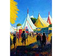 Doppelganger33 LTD Glastonbury Music Festival 1987 Morning Oil Painting Large XL Wall Art Canvas Print