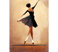 Doppelganger33 LTD Graceful Ballet Dancer In Black Dress Large Wall Art Poster Print Thick Paper 18X24 Inch