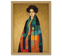 Doppelganger33 LTD Gustav Klimt Inspired Female Portrait Woman Artwork Framed A3 Wall Art Print