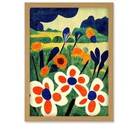 Doppelganger33 LTD Henri Matisse Style Meadow Flowers Iris Artwork Framed Wall Art Print A4