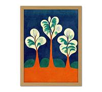 Doppelganger33 LTD Henri Matisse Style Trees Fauvist Orange And Blue Artwork Framed Wall Art Print 18X24 Inch