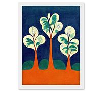 Doppelganger33 LTD Henri Matisse Style Trees Fauvist Orange And Blue Artwork Framed Wall Art Print A4