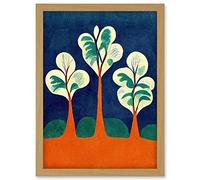 Doppelganger33 LTD Henri Matisse Style Trees Fauvist Orange And Blue Artwork Framed Wall Art Print A4