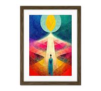 Doppelganger33 LTD Into The Light Abstract Spiritual Painting Artwork Framed Wall Art Print 18X24 Inch