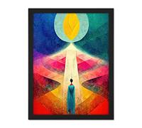 Doppelganger33 LTD Into The Light Abstract Spiritual Painting Artwork Framed Wall Art Print 18X24 Inch