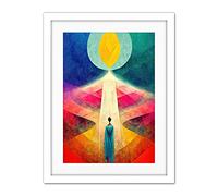 Doppelganger33 LTD Into The Light Abstract Spiritual Painting Artwork Framed Wall Art Print 18X24 Inch