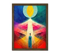 Doppelganger33 LTD Into The Light Abstract Spiritual Painting Artwork Framed Wall Art Print 18X24 Inch