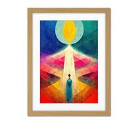 Doppelganger33 LTD Into The Light Abstract Spiritual Painting Artwork Framed Wall Art Print 18X24 Inch