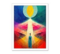 Doppelganger33 LTD Into The Light Abstract Spiritual Painting Artwork Framed Wall Art Print 18X24 Inch