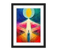 Doppelganger33 LTD Into The Light Abstract Spiritual Painting Artwork Framed Wall Art Print 18X24 Inch