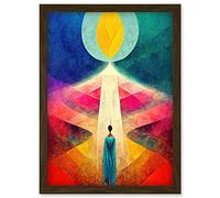 Doppelganger33 LTD Into The Light Abstract Spiritual Painting Artwork Framed Wall Art Print A4