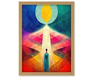 Doppelganger33 LTD Into The Light Abstract Spiritual Painting Artwork Framed Wall Art Print A4