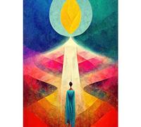Doppelganger33 LTD Into The Light Abstract Spiritual Painting Large Wall Art Poster Print Thick Paper 18X24 Inch