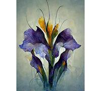Doppelganger33 LTD Iris Bouquet Modern Watercolour Large Wall Art Poster Print Thick Paper 18X24 Inch