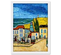 Doppelganger33 LTD Italy Rimini Seaside Town Van Gogh Style Modern Artwork Framed A3 Wall Art Print