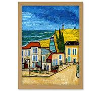 Doppelganger33 LTD Italy Rimini Seaside Town Van Gogh Style Modern Artwork Framed A3 Wall Art Print
