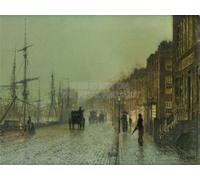 Doppelganger33 LTD John Atkinson Grimshaw Glasgow Docks 1881 Old Master Art Painting Large Art Print Poster Wall Decor 18x24 inch