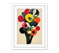 Doppelganger33 LTD Kandinsky Inspired Abstract Multicolour Flower Bouquet Artwork Framed Wall Art Print 18X24 Inch