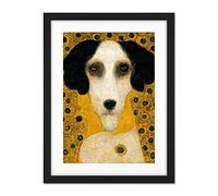Doppelganger33 LTD Klimt Style Adele Bloch's Poodle Dog Artwork Framed Wall Art Print 18X24 Inch