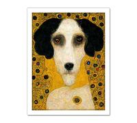 Doppelganger33 LTD Klimt Style Adele Bloch's Poodle Dog Artwork Framed Wall Art Print 18X24 Inch