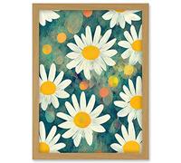 Doppelganger33 LTD Lazy Daisy Afternoon Blossoms Flowers Oxeye Daisies In Meadow Sunlight Artwork Framed A3 Wall Art Print