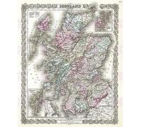 Doppelganger33 LTD Map 1855 Colton Scotland Old Historic Large Replica Poster Print