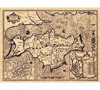 Doppelganger33 LTD Map Antique Speed 1610 Isle Wight Historic Large Replica Poster Print