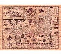 Doppelganger33 LTD Map Speed 1614 Cornwall County Old Large Replica Poster Print