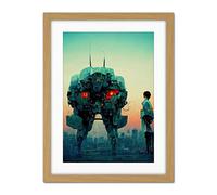 Doppelganger33 LTD Mecha Japanese Illustration Sci-Fi Anime Artwork Framed Wall Art Print 18X24 Inch