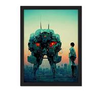 Doppelganger33 LTD Mecha Japanese Illustration Sci-Fi Anime Artwork Framed Wall Art Print 18X24 Inch