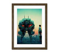 Doppelganger33 LTD Mecha Japanese Illustration Sci-Fi Anime Artwork Framed Wall Art Print 18X24 Inch