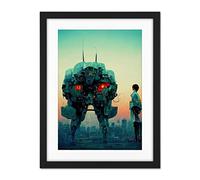 Doppelganger33 LTD Mecha Japanese Illustration Sci-Fi Anime Artwork Framed Wall Art Print 18X24 Inch