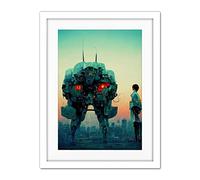 Doppelganger33 LTD Mecha Japanese Illustration Sci-Fi Anime Artwork Framed Wall Art Print 18X24 Inch