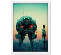 Doppelganger33 LTD Mecha Japanese Illustration Sci-Fi Anime Artwork Framed Wall Art Print A4