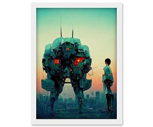 Doppelganger33 LTD Mecha Japanese Illustration Sci-Fi Anime Artwork Framed Wall Art Print A4