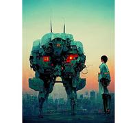 Doppelganger33 LTD Mecha Japanese Illustration Sci-Fi Anime Large Wall Art Poster Print Thick Paper 18X24 inch